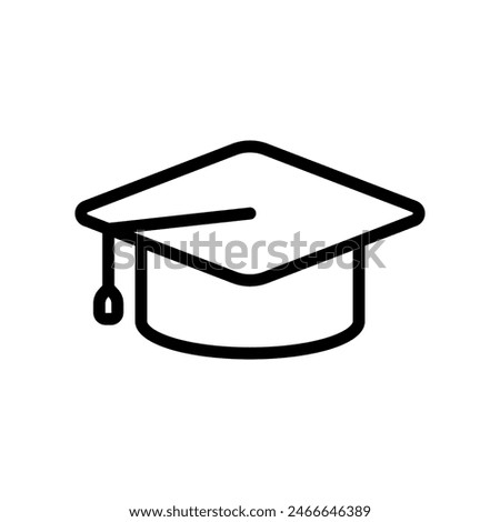 Graduation cap icon isolated on white background.