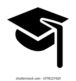 Graduation cap icon isolated vector illustration. High quality black style vector icon