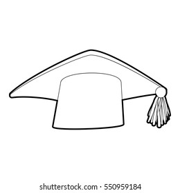 Graduation cap icon. Isometric 3d illustration of graduation cap vector icon for web
