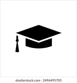 Icono de tapa de graduación. Versión de línea y glifo, contorno de sombrero de estudiante y signo de Vector lleno. Símbolo de la Educación, logotipo. Diferentes iconos de estilo.