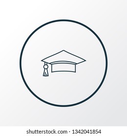 Graduation cap icon line symbol. Premium quality isolated mortarboard element in trendy style.