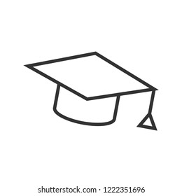 Graduation cap icon line vector