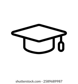 Graduation Cap Icon, Line Vector graphics