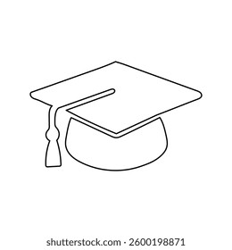 Graduation cap icon. line version, student hat outline vector sign