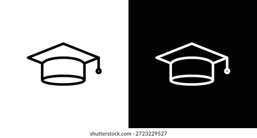 Graduierungskappe Symbol Logo-Konzept in Strichen