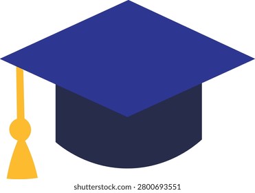 Graduation cap icon, mortarboard flat vector