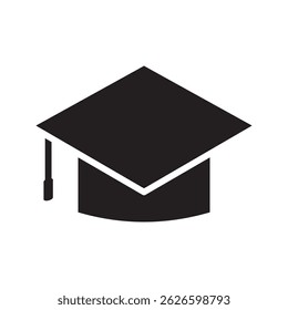 Graduation cap icon. Mortarboard icon. Square academic cap Icon. Higher education symbol.