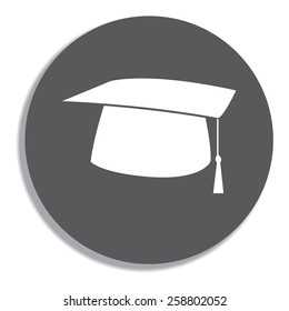 Graduation cap icon on a grey background