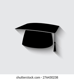 Graduation cap icon   on a grey background