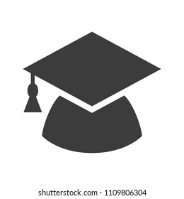 Graduation cap icon on white background. Vector illustration