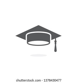 Graduation cap icon on white background