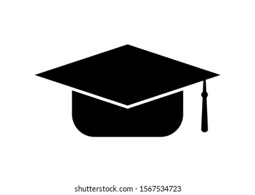 Graduation cap icon on white background
