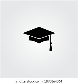 Icono del tapón de graduación sobre fondo blanco