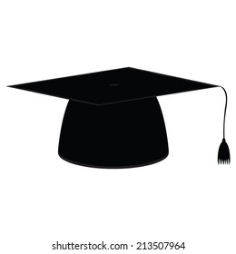 Graduation cap icon on white background 