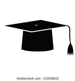 Graduation cap icon on white background 