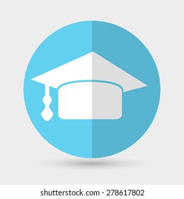 Graduation cap icon on a white background