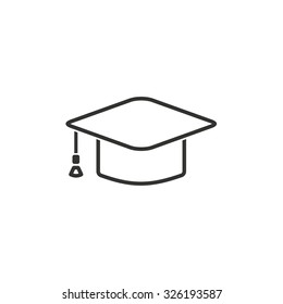 Graduation cap   icon  on white background. Vector illustration.