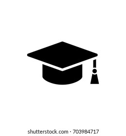 Graduation Cap Icon On White Background Stock Vector (Royalty Free ...