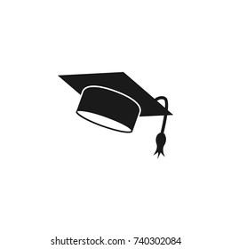 Graduation Cap Icon On White Background Stock Vector (Royalty Free ...