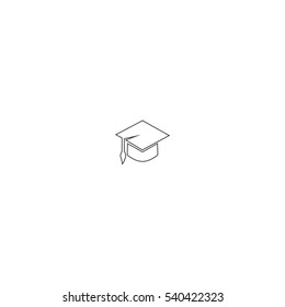 Graduation cap icon, outline.