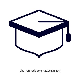icono del tapón de graduación sobre blanco