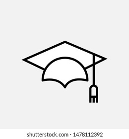 
Graduation Cap Icon. Pass, Success . Academy, College Symbol. Applied for Design, Presentation, Website or Apps Elements - Vector.