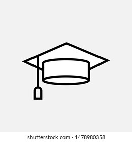 
Graduation Cap Icon. Pass or Success Vector, Sign and Symbol for Design, Presentation, Website or Apps Elements.