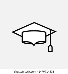 Graduation Cap Icon. Pass or Success Vector, Sign and Symbol for Design, Presentation, Website or Apps Elements.