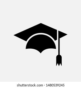 Graduation Cap Icon. Pass or Success Vector, Sign and Symbol for Design, Presentation, Website or Apps Elements.