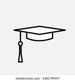 Graduation Cap Icon. Pass or Success Vector, Sign and Symbol for Design, Presentation, Website or Apps Elements.
