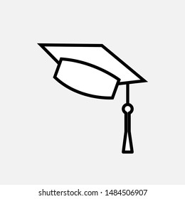 Graduation Cap Icon. Pass or Success Vector, Sign and Symbol for Design, Presentation, Website or Apps Elements.