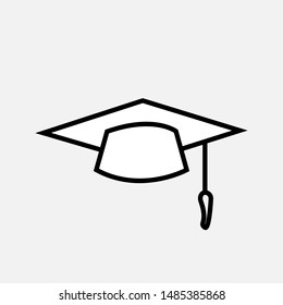 Graduation Cap Icon. Pass or Success Vector, Sign and Symbol for Design, Presentation, Website or Apps Elements.