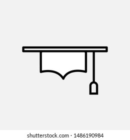 Graduation Cap Icon. Pass or Success Vector, Sign and Symbol for Design.