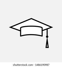 Graduation Cap Icon. Pass or Success Vector, Sign and Symbol for Design.