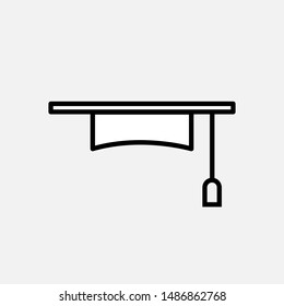 Graduation Cap Icon. Pass, Success. Student, University  Illustration. Applied as Trendy Symbol for Design Elements, Websites, Presentation and Application - Vector. 