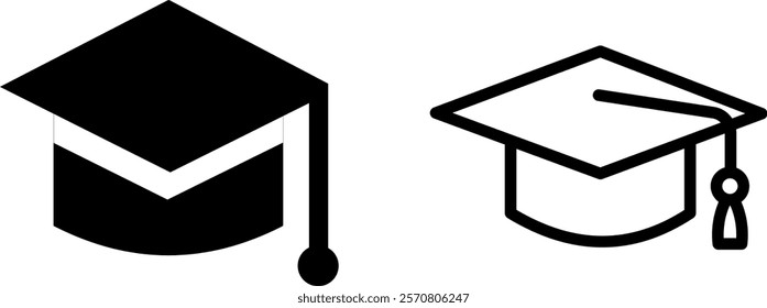 "Graduation Cap Icon Representing Academic Achievement, Education, and Graduation Ceremonies"