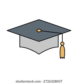 Icono de gorra de graduación que representa el éxito académico, el logro educativo, las ceremonias de graduación y los hitos de aprendizaje.