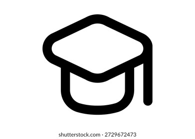 Icono de tapa de graduación que representa el éxito académico, los objetivos educativos y el crecimiento profesional
