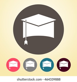 Graduation Cap Icon in round shape.