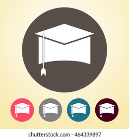 Graduation Cap Icon in round shape.