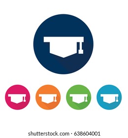 Graduation cap. Icon set. 