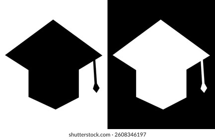 Graduation cap icon set. line and glyph version, student hat outline and filled vector sign. Academic cap full pictogram. Education symbol, logo  Different style icons. flat vector illustration. eps10
