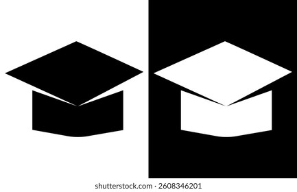 Graduation cap icon set. line and glyph version, student hat outline and filled vector sign. Academic cap full pictogram. Education symbol, logo  Different style icons. flat vector illustration. eps10