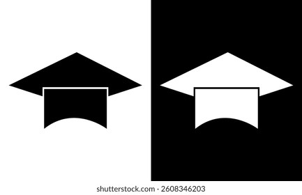 Graduation cap icon set. line and glyph version, student hat outline and filled vector sign. Academic cap full pictogram. Education symbol, logo  Different style icons. flat vector illustration. eps10
