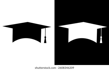 Graduation cap icon set. line and glyph version, student hat outline and filled vector sign. Academic cap full pictogram. Education symbol, logo  Different style icons. flat vector illustration. eps10