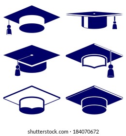 Graduation cap icon  set vector  illustration