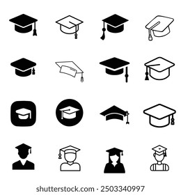 Graduation Cap Icon set vector