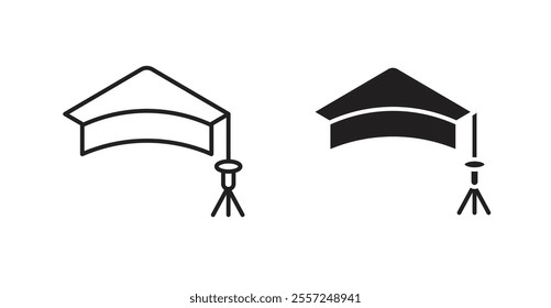 Graduation cap Icon set. vector illustration set
