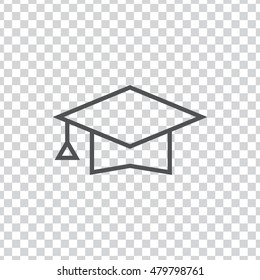 Graduation cap icon. Graduation cap sign.