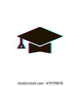 Graduation cap icon. Graduation cap sign.